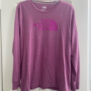 Pink north face long sleeve T-shirt